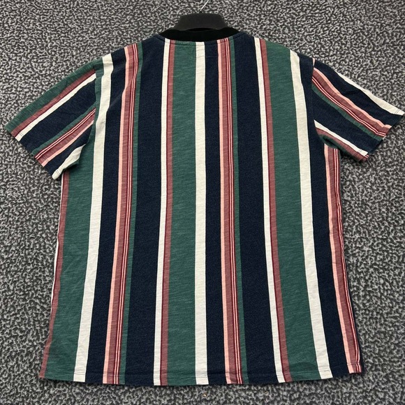 Vintage Guess Jeans USA Shirt Men Large Striped Short Sleeve Crew Neck Cotton L - Picture 2 of 8